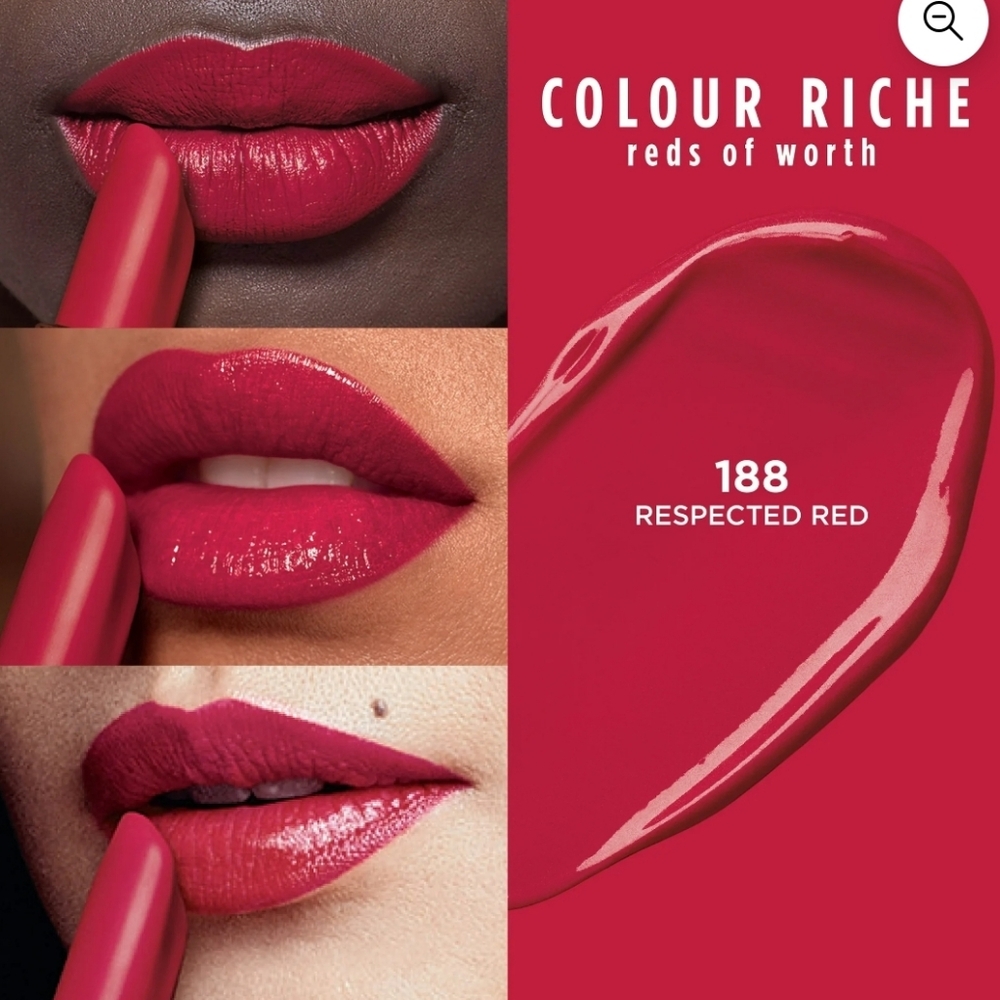 ⭐4/$15 Loreal Paris Colour Riche Reds of Worth Satin Lipstick Respected Red